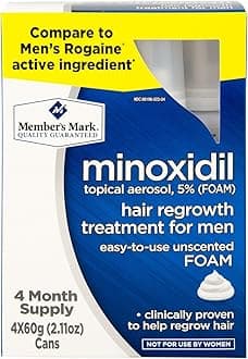 Minoxidil Topical Aerosol 5% Unscented FOAM Hair Regrowth Treatment for Men Rogaine (4 Month Supply)