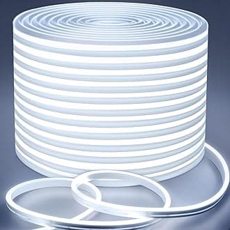 Lamomo LED Strip Light 20m White, Dimmable LED Lights Strip, 6000K Waterproof Silicone Flexible Neon Rope Light for Bedroom Indoor Decor, CWS20M-UK [Energy Class E]