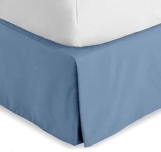 Bare Home Twin XL Bed Skirt - 15-Inch Tailored Drop Easy Fit - Bed Skirt for Twin Extra Long Beds - Center & Corner Pleats (Twin XL, Coronet Blue)