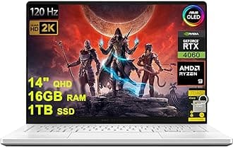 ASUS ROG Zephyrus G14 Gaming Laptop 14" QHD OLED 120Hz (100% DCI-P3) AMD Octa-Core Zen 4 Ryzen 9 8945HS (>i9-12900H) 16GB RAM 1TB SSD GeForce RTX 4060 8GB Graphic Backlit USB4 Win11 w/ICP Accessory