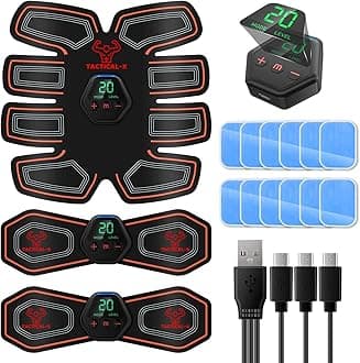 Tactical X Abs Stimulator Military Grade, Vital Flex Core Ab Stimulator Military Grade, MHD TENS - Ab Stimulator and for Easy Abs Muscle Stimulation and Muscle Activation, Ideal Home Gym Device,Unisex