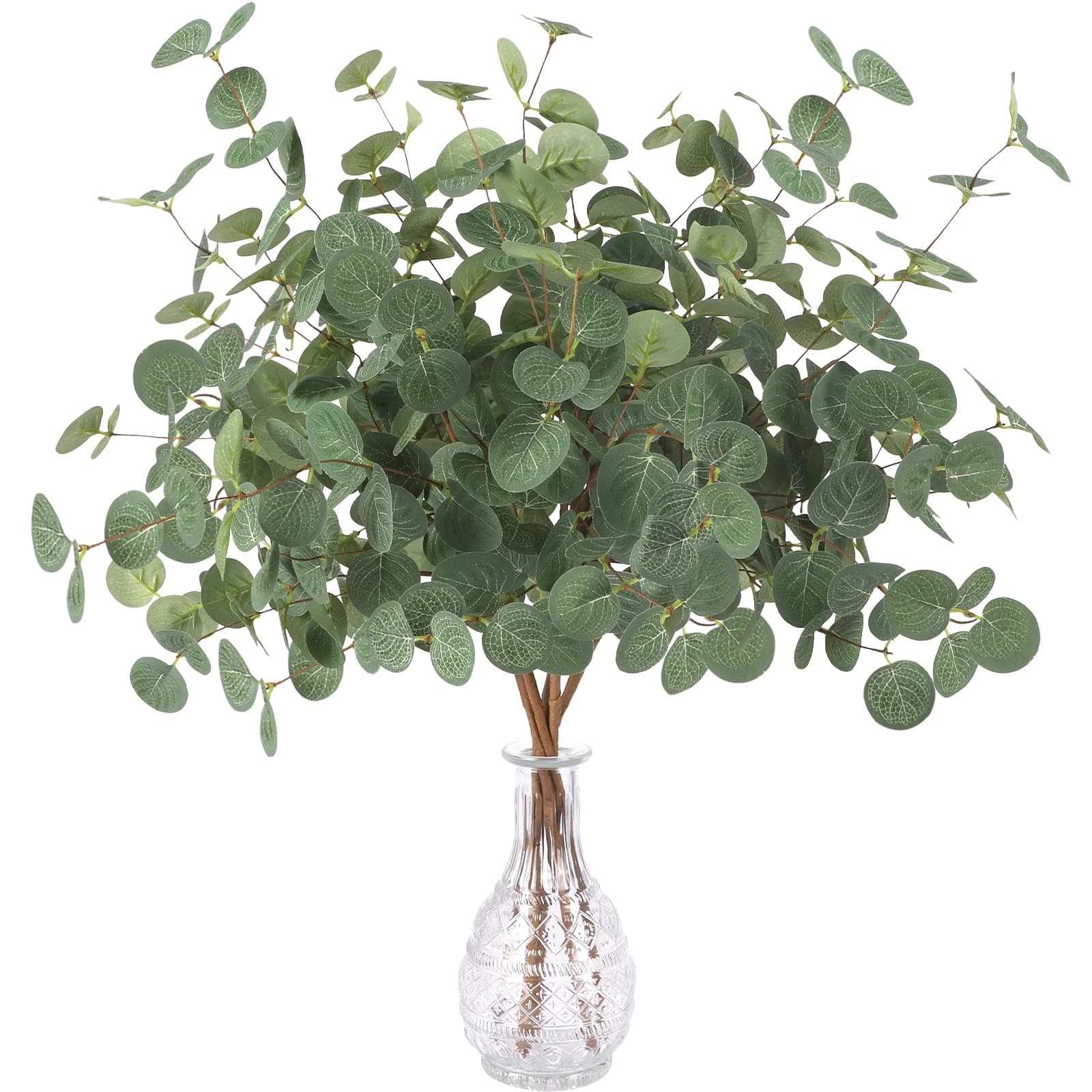 6Pcs Artificial Eucalyptus Leaves Long Stems