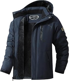 MAOYSSENMen's Ski Jacket Warm Winter Snow Coat Waterproof Mountain Windbreaker Snowboarding Jacket Hooded for Hiking Traval