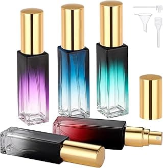 Segbeauty 0.34oz Travel Perfume Bottle Refillable, 5pcs 10ml Mini Glass Perfume Atomizers, Empty Portable Travel Size Cologne Spray Bottle, Small Cologne Sprayer with Refill Pump Tools
