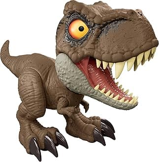 Mattel Jurassic World T-Rex Roar Command Talking Dinosaur with Tail Activated Attack and Roar, Record Your Voice in the Language of Dinosaurs, Toy for Kids, 4+ Years, JCW01