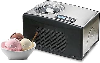 Ice Cream Maker Machine 1.6 Qt. Automatic with Built-In Compressor, LCD Digital Display & Timer, No Pre-Freezing, ICM-15LS, Stainless Steel
