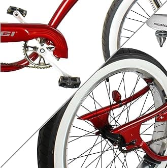 MICARGI Bronco 3.0 Mens Cruiser Bicycles 26/29 inch Long Beach Cruiser Bike with Coaster Brakes Front/Rear White Wall Tires/Black Ties