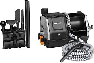 Grandstorm Retractable Vacuum Cleaner with 30 FT Hose Wall Mounted, Wet Dry Vacuum Cleaner with 6 Nozzles for Car Detailing Normal Version, Grey （No Remote Control Function）