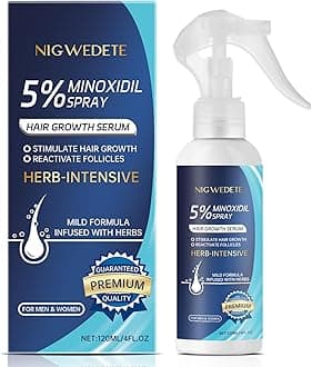 Minoxidil 5% for Men (120 ML), Advanced Minoxidil Spray with Provitamin B5 and Castor Seed Extract, Hair Loss Serum for Hair Growth and Beard Restoration
