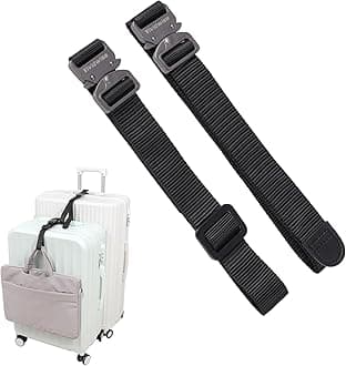 Luggage Straps, Luggage Connector Straps with Metal Buckle for Suitcases, Travel Belt Accessories for Connect Your 2 Luggage and Bag Together (1" Normal Size-Metal)