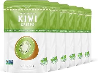 Nature's Turn Freeze-Dried Fruit Crisps – Healthy, Gluten-Free, Plant-Based, Crispy & Delicious Snack – Ideal for Cereal, & School On-the-Go Snacks – Sour Kiwi Crisps, 6 Bags (0.53 oz Each)