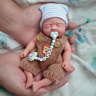 7 Inch Reborn Baby Doll ，Silicone Doll Boy Mini Realistic Newborn Baby Dolls Silicone Full Body Stress Relief…
