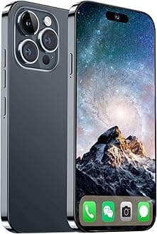 A15 Pro Max Unlocked Phone, 8GB+256GB Ultra Memory Cell Phone, Android 14.0 Smartphone, 6800 mAh Battey, Dual Standby, 5G Phone (Black)