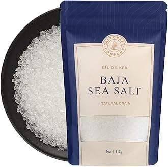 SALTCRAFT Baja Sea Salt – Hand-Harvested Coarse Crystals, Kosher, 30% Less Sodium, Mineral Salt from Baja California – 4 oz