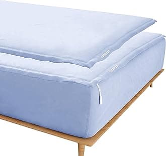Zip On Sheets™ Zipper Fitted Sheet Twin XL Size - Upto 16” Inch Deep Pockets - Includes 1 Fitted Sheet Base & 2 Zip-On Sheets - Easy to Use, Sateen Cotton 500 TC Fitted Sheet - Sky Blue