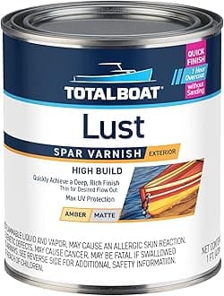 Lust Marine Varnish, High Gloss and Matte Finish for Wood, Boats, Outdoor Furniture (Matte, Pint)