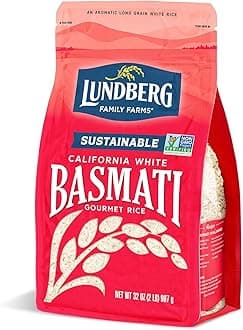 Lundberg Basmati Rice, Long Grain White Rice - Non-Sticky, Fluffy, Nutty, Aromatic Rice, Vegan Food, Healthy Meals, Gluten-Free Rice Grown in California, 32 Oz