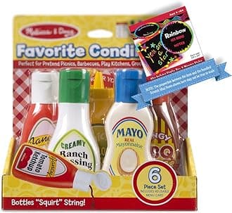 Favorite Condiments: Play Food Set Bundle with 1 Theme Compatible M&D Scratch Fun Mini-Pad (04317)