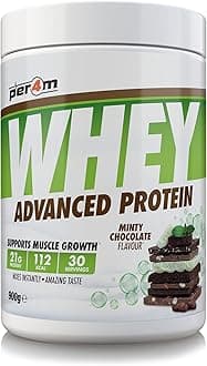 Whey Protein Powder | High Protein Shake for Muscle Growth & Recovery | Low Sugar Gym Supplement | Sports Nutrition Drink + Amino Acids (900g, Minty Chocolate)