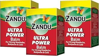 Zandu Ultra Power Balm, 25ml x Pack of 3, Effective relief from severe Headache and Body Pain