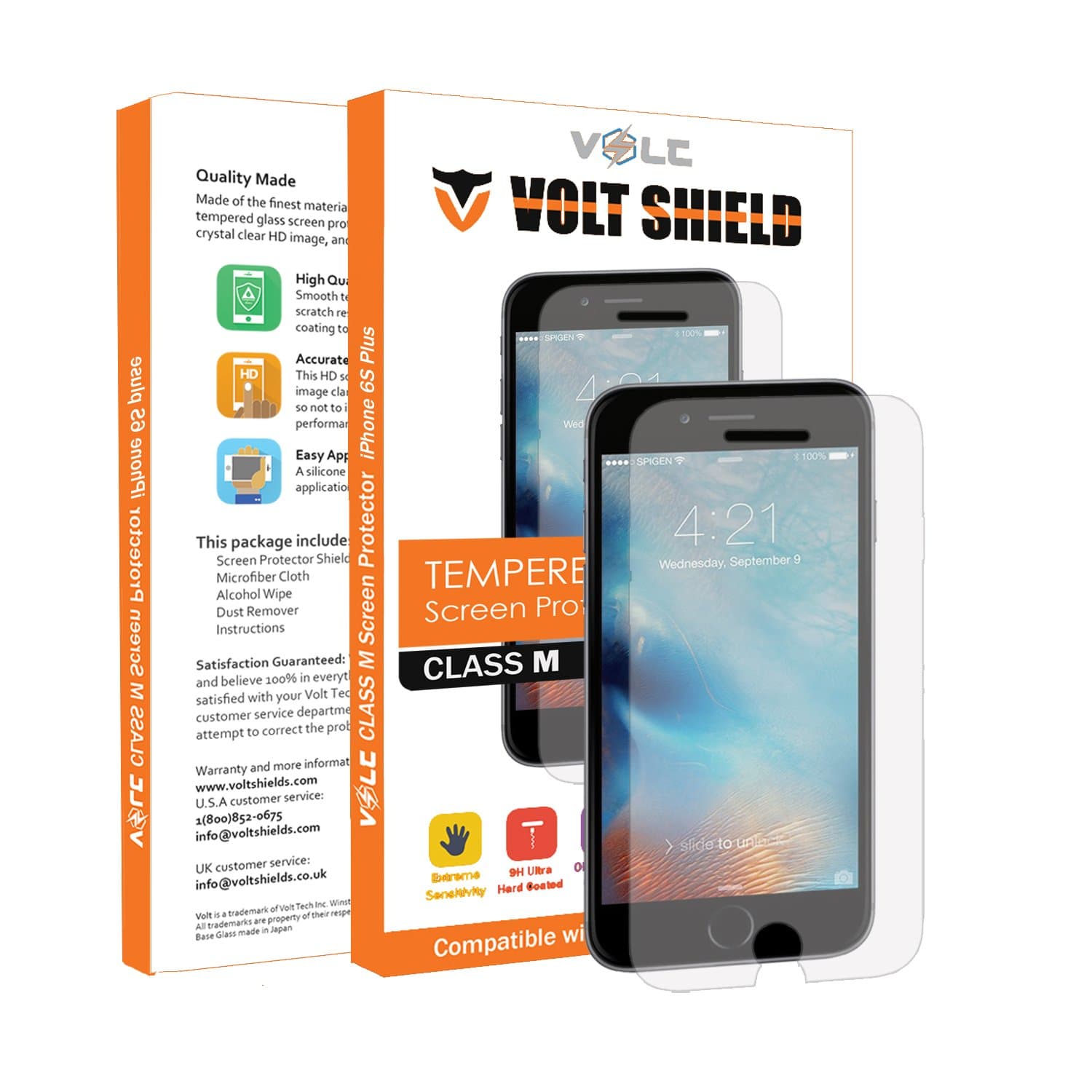 iPhone 6 Plus Screen Protector, Volt Shield iPhone 6 Plus Glass Screen Protector Lifetime Replacement - [tempered glass] Bubble-free Scratch Proof High Definition (HD) Ultra Clear Easy to Install