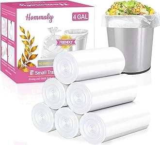 4 Gallon 180pcs Small Clear Trash Bags Strong Clear Garbage Bags, Bathroom Trash Can Bin Liners, Plastic Bags for Office, Waste Basket Liner, Fit 12-15 Liter, 3.5,4,4.5 Gal（Clear 180）