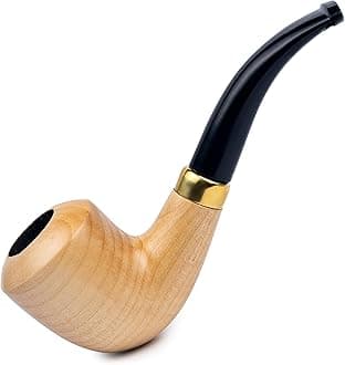 Dr. Watson - Tobacco Pipe, classic Bent Dublin shape, Fits 9mm filter, Comes with Pouch, Boxed (Natural)