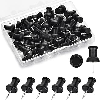 40Pcs Wood Push Pins, Decorative Thumb Tacks, Wooden Pins and Tacks, Cork Board Thumbtacks, Cute Thumbtack for Wall and Bulletin Board, Map Pins