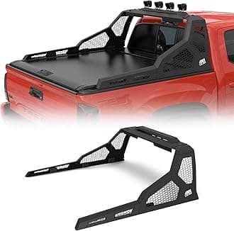 Adjustable Sport Roll Bar Compatible with Retractable Hard Tonneau | Compatible with Mid-Size Trucks Tacoma, Ranger, Colorado, Canyon, Frontier | No Drilling Installation | Three Installation Methods