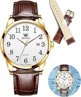 Watch Men Mens Watches Watches for Men Leather Band Classic Brown Leather Watch Men, Analog Watch Men, Black Mens Leather Watch, Dress Waterproof Large Face Mens Watch,Relojes para Hombres Watch