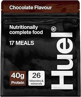Huel Black Edition High Protein Complete Meal Replacement, 17 Meals, Chocolate Flavour, 40g of Protein Per Serving, Ready Meals, Vegan Protein Powder, Gluten-Free, Non-GMO