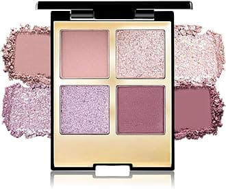4 Colors Eyeshadow Makeup Palette,Nude Pink Purple Natural Neutral Nude Eye Shadow Palette with Mirror,Long Lasting Naturing-Looking,Waterproof,Travel Size