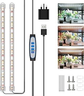 Grow Lights for Indoor Plants, 6000K/3000K/660nm Full Spectrum LED Plant Grow Light Strips with 10 Dimmable Levels, 3/9/12H Timer, 120 LEDs Sunlike Grow Lamp for Hydroponics Succulent