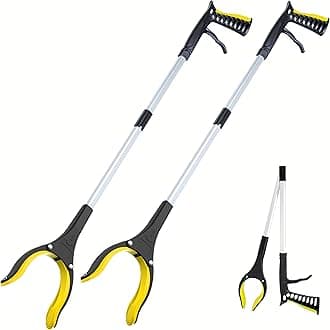 32"" Reacher Tool, Extra Long Grabber Reacher with Rotating Jaw - Mobility Aid Reaching Assist Tool (yellow-2p)