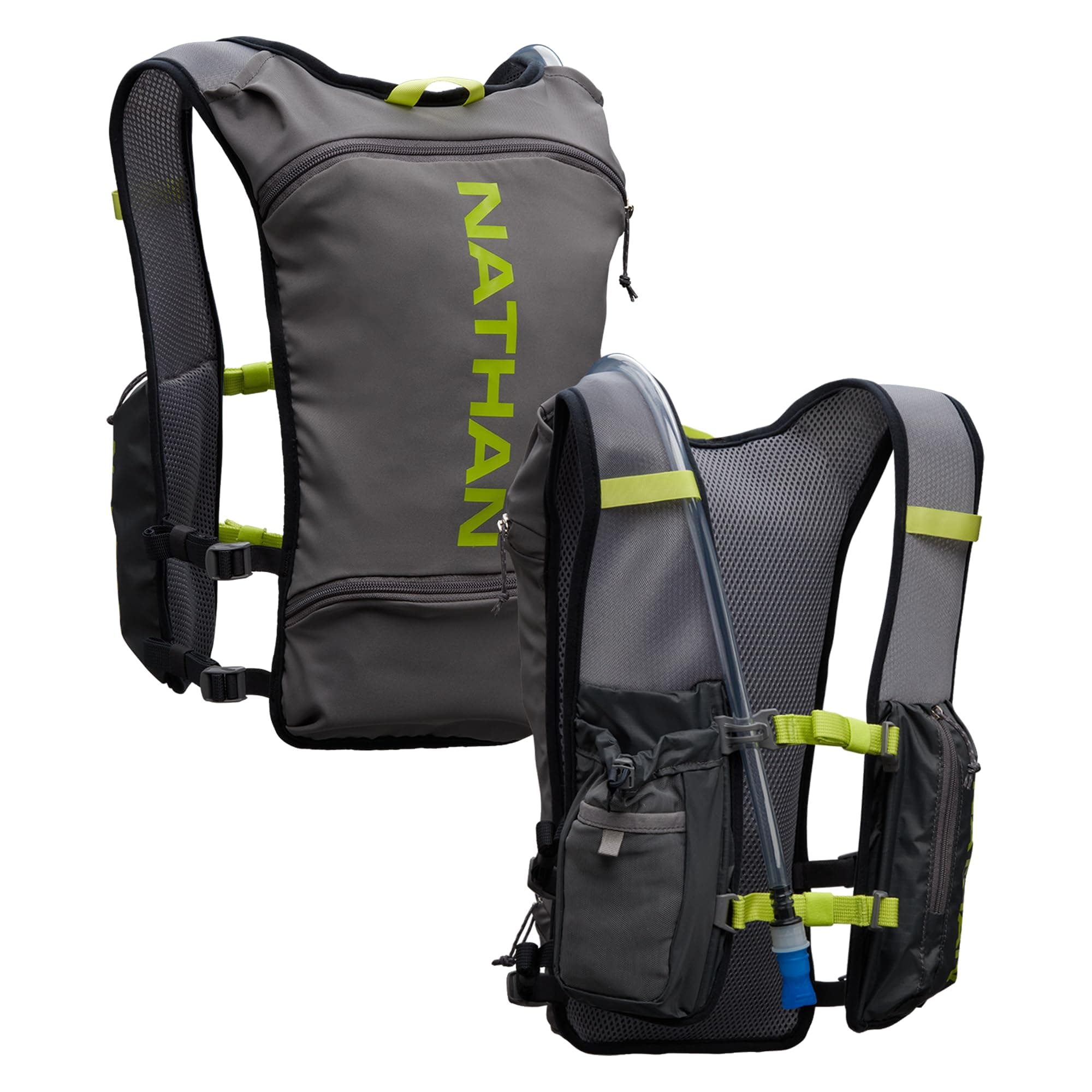 Nathan QuickStart 1.5L Hydration Pack Vest with Bladder or flasks, Storage Pockets, Breathable Moisture-Wicking Fabric, Adjustable Straps for Running, Hiking, Walking, Marathons, Obstacle Races