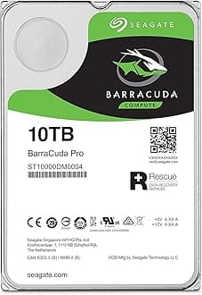 Seagate HDD Internal 10 TB BarraCuda Pro SATA 3.5 Computer Hard Disk Drive - Silver