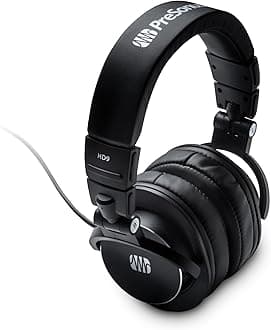 PreSonus HD9 Professional Closed-Back Studio Headphones for recording, playback and monitoring, streaming and podcasting