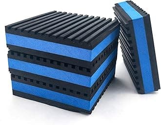 LBG Products Rubber Anti-Vibration Isolator Pads,Heavy Duty Blue EVA Pad for Air Conditioner,Compressors,HVAC,Treadmills etc(4'' X 4'' X 7/8")