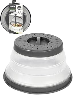 Small Collapsible Microwave Cover, Lid for Reheating Food, Meal Prep Kitchen Gadget, No Mess Folding Bowl Cover Kitchen Tool, Charcoal