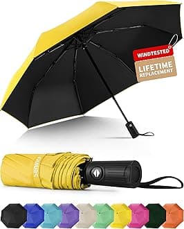Windproof Travel Umbrella, Automatic Umbrellas for Rain, Portable & Compact Umbrellas for Backpack, Strong UV for Protection, Folding Small Sun Umbrella for Car, Walking