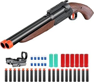 - Bugrtey Double-barreled Toy Gun - Two Modes Realistic Soft Bullet Toy Guns Blaster with Sight - Educational Shooting Toy Shotgun - Ideas Gifts for Christmas Birthday Halloween Present