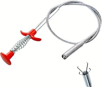 Drain Snake, Drain Clog Remover - Gutter Cleaning Tools Drain Cleaner for Toilet Sewer Shower Kitchen Bathroom Tub Clogged Drains Opener Cleaning Tool, Flexible Grabber Claw Pick Up Reacher (30 inch)