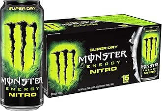 Monster Energy Nitro Super Dry, Maximum Strength, Energy Drink, 16 ounce | Pack of 15