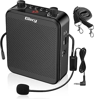 Portable Voice Amplifier, Giecy 30W 2800mAh Bluetooth Rechargeable Personal Voice Amplifier with Microphone Headset, PA System Speaker for Multiple Locations Classroom, Meetings and Outdoors
