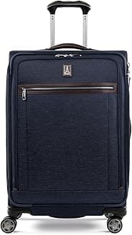 Platinum Elite Softside Expandable Checked Luggage, 8 Wheel Spinner Large Suitcase, TSA Lock, Men and Women