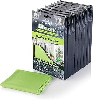 M Cloth Glass and Window Pack of 9, Microfibre Anti-Bacterial Cleaning Cloth, Multifunctional & Reusable, Super Soft & Powerful High Density Microfibres