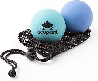 Massage Balls, Set of Two, Blue, Ideal for Yoga, Deep Tissue Massage, Trigger Point Therapy and Self Myofascial Release