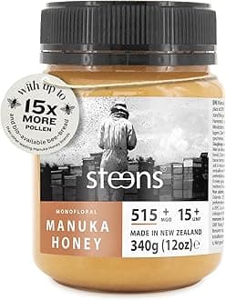 Steens Manuka Honey - MGO 515+ - Pure & Raw 100% Certified UMF 15+ Manuka Honey - Bottled and Sealed in New Zealand - 340 g