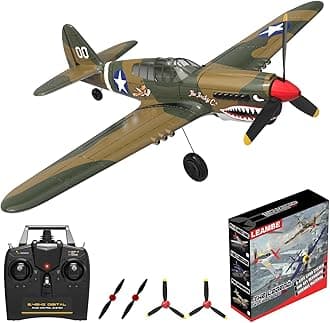 RC Plane 4 Channel Remote Control Airplane - Ready to Fly P-40 Warhawk RC Airplane for Beginners Adult with Xpilot Stabilization System & One Key Aerobatic