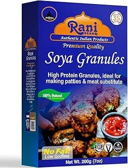 Rani Soya Granules (High Protien) 7oz (200g) ~ All Natural, Salt-Free | Vegan | No Colors | Gluten Friendly | NON-GMO | Kosher | Indian Origin | Meat Alternate Substitute